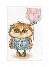 14-Piece Counted Cross Stitch Kit White/Gold/Pink