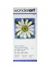 Daisy Latch Hook Kit White/Green/Blue