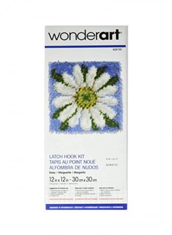 Daisy Latch Hook Kit White/Green/Blue