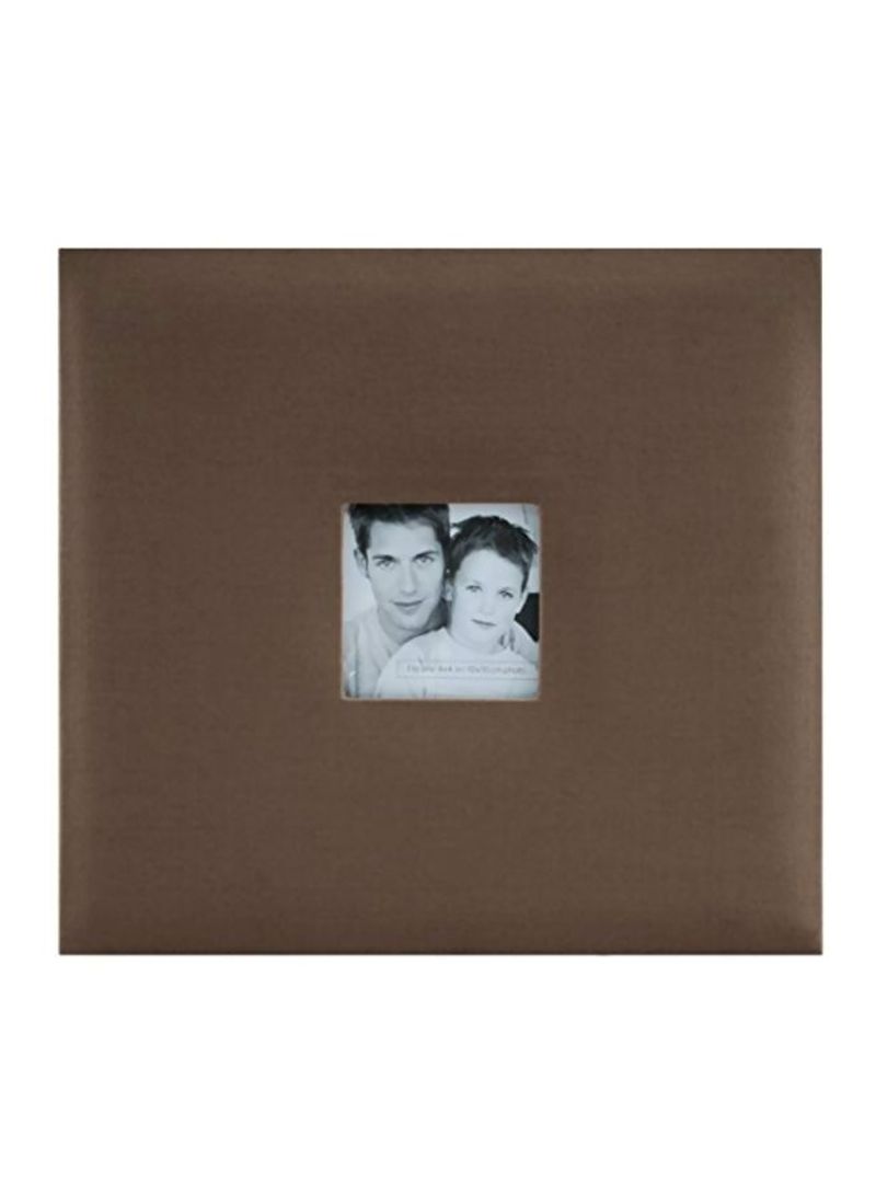 Fashion Fabric Scrapbook Album Brown/White/Black 12.5x1x13.5inch