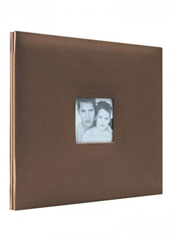 Fashion Fabric Scrapbook Album Brown/White/Black 12.5x1x13.5inch