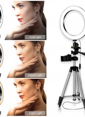 LED Ring Light With Metal Tripod Silver