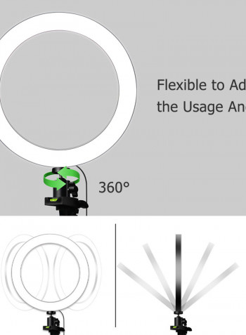 LED Ring Light With Metal Tripod Silver