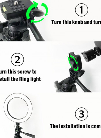 LED Ring Light With Metal Tripod Silver