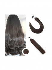 2-Piece Silky Straight Brazilian Hair Extensions Set Dark Brown