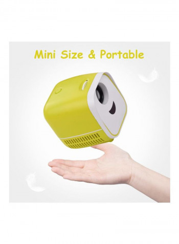 LED Projector With Remote Control Yellow/White