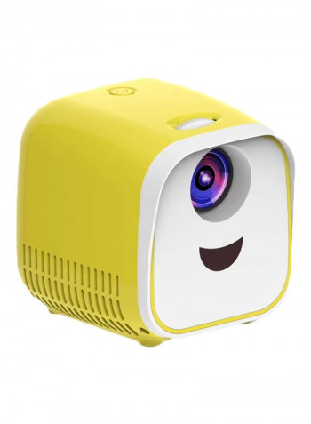 Portable LED Video Projector With Remote Control Set Yellow/White