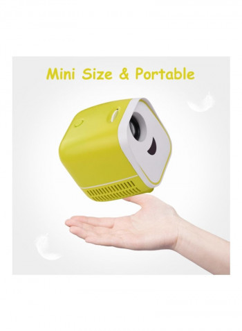 Portable LED Video Projector With Remote Control Set Yellow/White