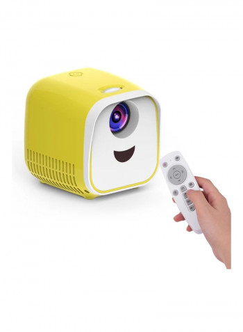 Portable LED Video Projector With Remote Control Set Yellow/White