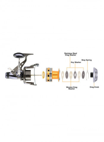 Spinning Fishing Reel with Front and Rear Double Drag Brake System Reels 18x18x18cm