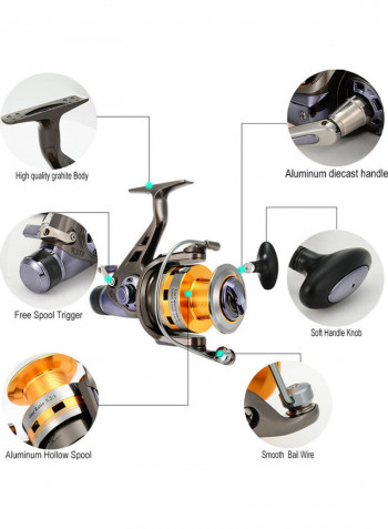 Spinning Fishing Reel with Front and Rear Double Drag Brake System Reels 18x18x18cm