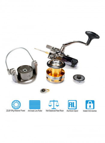 Spinning Fishing Reel with Front and Rear Double Drag Brake System Reels 18x18x18cm