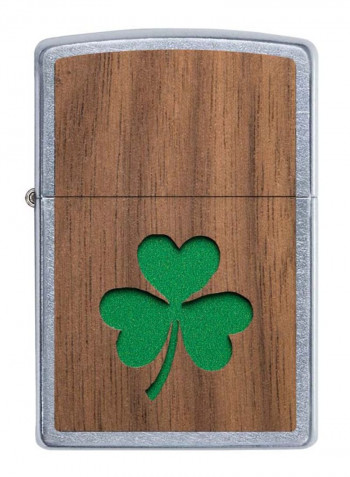 Woodchuck Clover Gas Lighter Silver/Green/Brown 2.4ounce