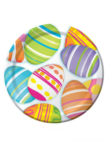 8-Piece Printed Paper Plate Multicolour 7inch