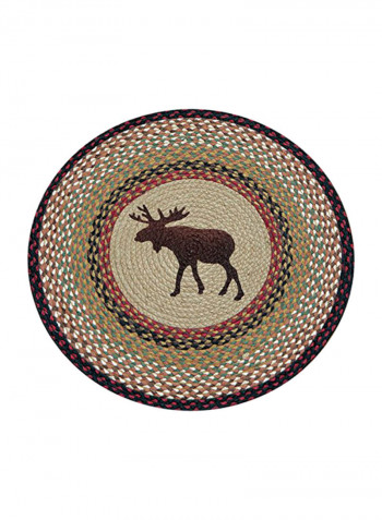 Deer Round Mat Multicolour 68.58centimeter