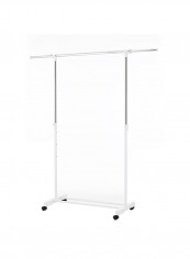 Removable Garment Rack With Bottom Shelf Silver/White