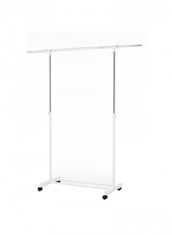 Removable Garment Rack With Bottom Shelf Silver/White