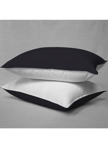3-Piece Reversible Duvet Set Cotton Black/White 102 x 86inch
