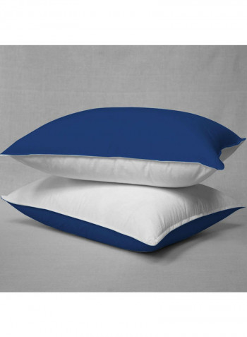 3-Piece Reversible Duvet Cover Set Cotton Blue/White 86 X  90inch