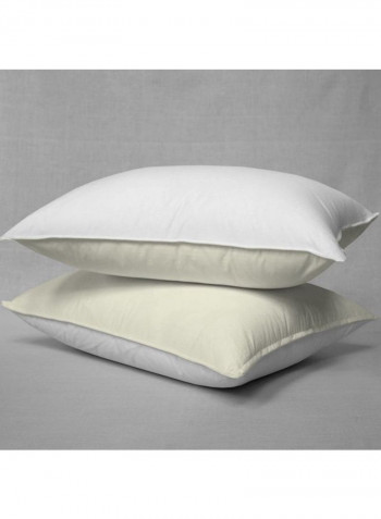 3-Piece Reversible Duvet Set Cotton Beige/White 53 x 78inch