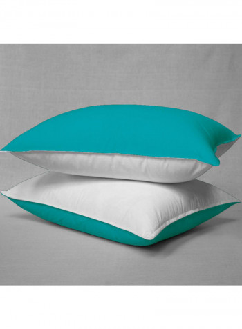 3-Piece Duvet Cover Set Cotton Blue/White 114 x 96inch