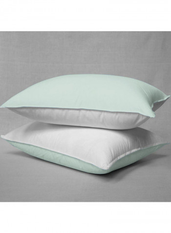 3-Piece Duvet Cover Set Cotton White/Green 86 x 90inch