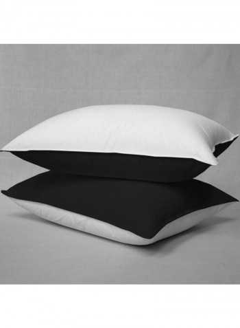 3-Piece Reversible Duvet Set Cotton Black/White 86 x 90inch