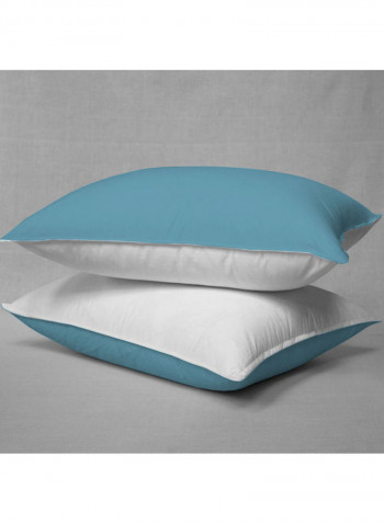 3-Piece Reversible Duvet Set Cotton Blue/White 102 x 86inch