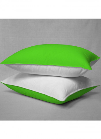 3-Piece Reversible Duvet Set Cotton Green/White 78 x 78inch