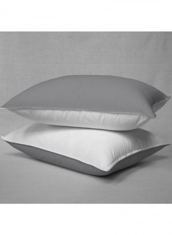 3-Piece Reversible Duvet Set Cotton Silver/White 78 x 78inch