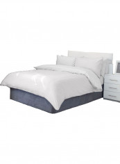 3-Piece Reversible Duvet Set Stripe Cotton White 53 x 78inch