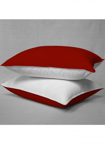 3-Piece Duvet Cover Set Cotton Red/White 53 x 78inch