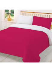 3-Piece Reversible Duvet Cover Set Cotton Pink/White 78 x 78inch