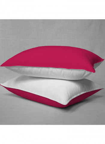 3-Piece Reversible Duvet Set Cotton Pink/White 114 x 96inch