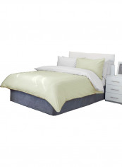 3-Piece Reversible Duvet Set Stripe Cotton Beige/White 78 x 78inch