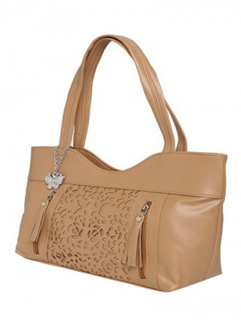 Polyester Blend Shoulder Bag Brown