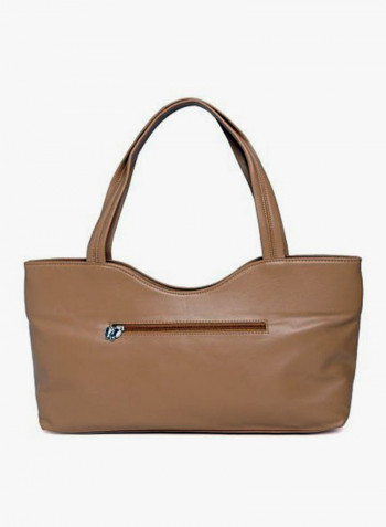 Polyester Blend Shoulder Bag Brown