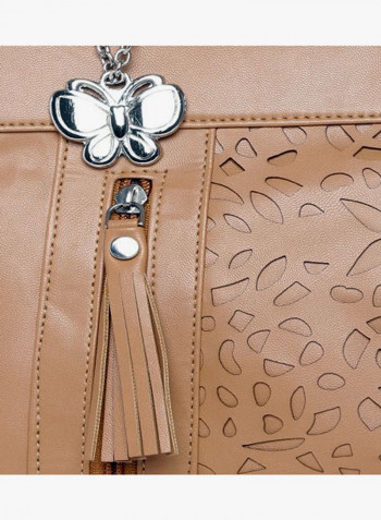 Polyester Blend Shoulder Bag Brown