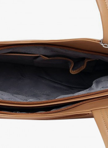 Polyester Blend Shoulder Bag Brown