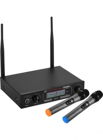 Wireless Microphone Set With 1 Receiver And 2 Handheld Microphone