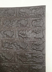 3D Bricks Pattern Solid Self-adhesive Wall Sticker Grey 70x77centimeter
