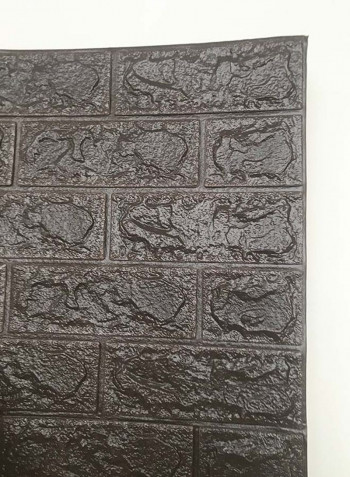 3D Bricks Pattern Solid Self-adhesive Wall Sticker Grey 70x77centimeter