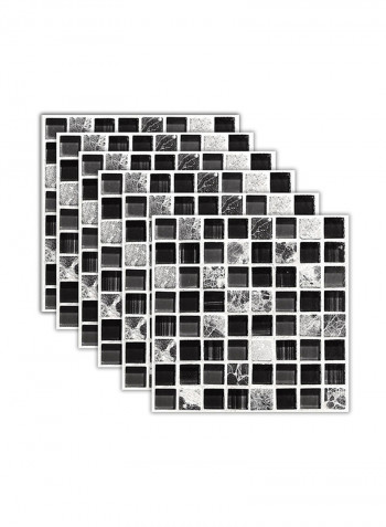 6-Pieces 3D Mosaic Waterproof Wall Stickers Multicolour 20x20centimeter