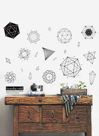Geometric Pattern Waterproof Removable Wall Sticker Black 60x90centimeter