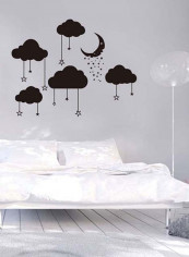 Printed Self-Adhesive Wall Sticker Black 45x57centimeter