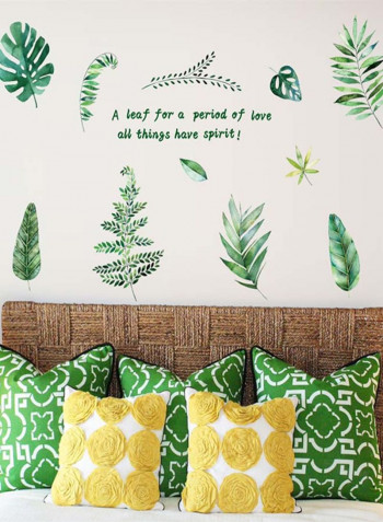 Pvc Creative Design Leaf Pattern Wall Stickers Multicolour 60x90centimeter