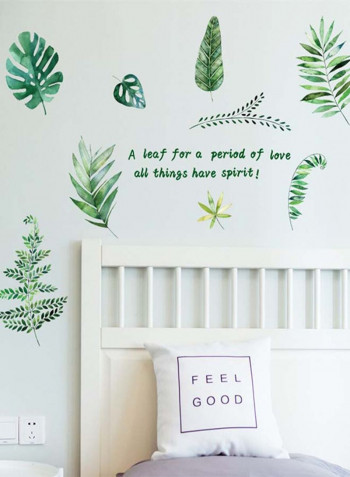 Pvc Creative Design Leaf Pattern Wall Stickers Multicolour 60x90centimeter