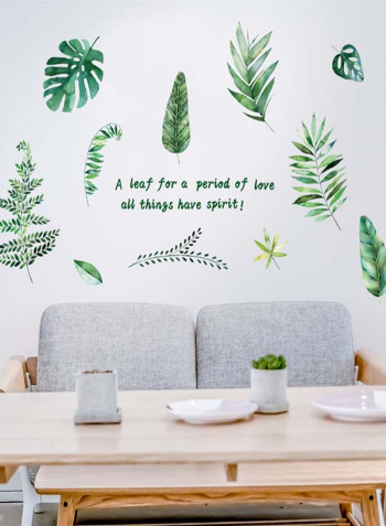Pvc Creative Design Leaf Pattern Wall Stickers Multicolour 60x90centimeter
