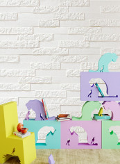 6-Piece Waterproof Self-Adhesive Sticker Multicolour 60x60centimeter