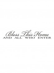 Bless This Home Waterproof Wall Sticker White/Black 10x56centimeter